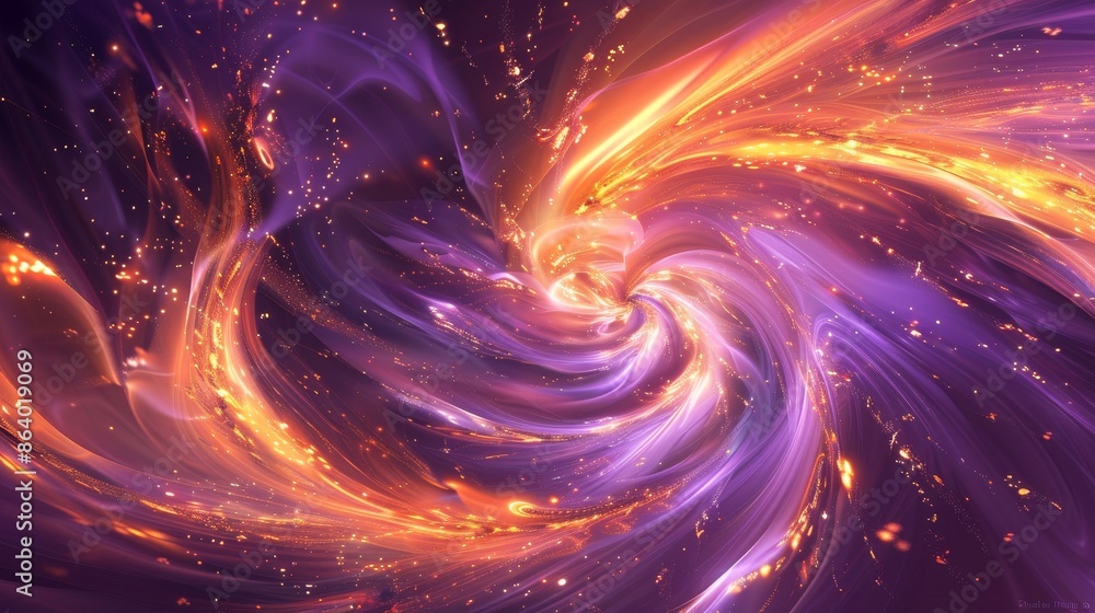 Dynamic fire shapes with twinkling particles in a swirling backdrop Dynamic fire shapes with twinkling particles in a swirling backdrop