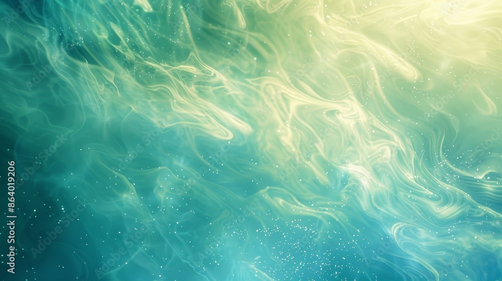 Fototapeta premium Smooth fire textures with diffused light beams in an aquatic backdrop