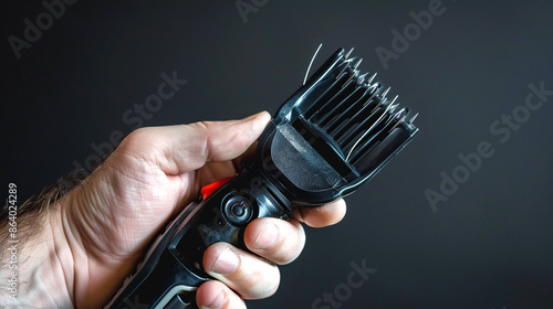 electric trimmer in the man's hand photo