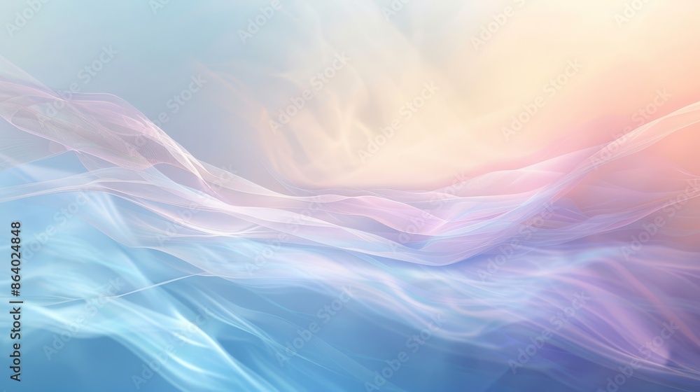 Obraz premium Pastel gradients with flowing lines on a serene background