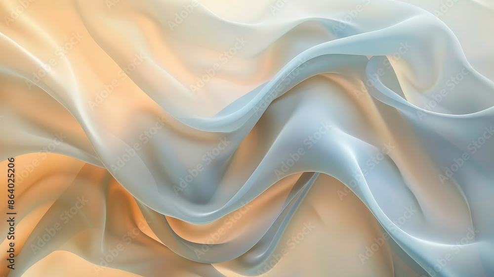 Obraz premium Tranquil scene with silk-like patterns muted colors and calming gradient