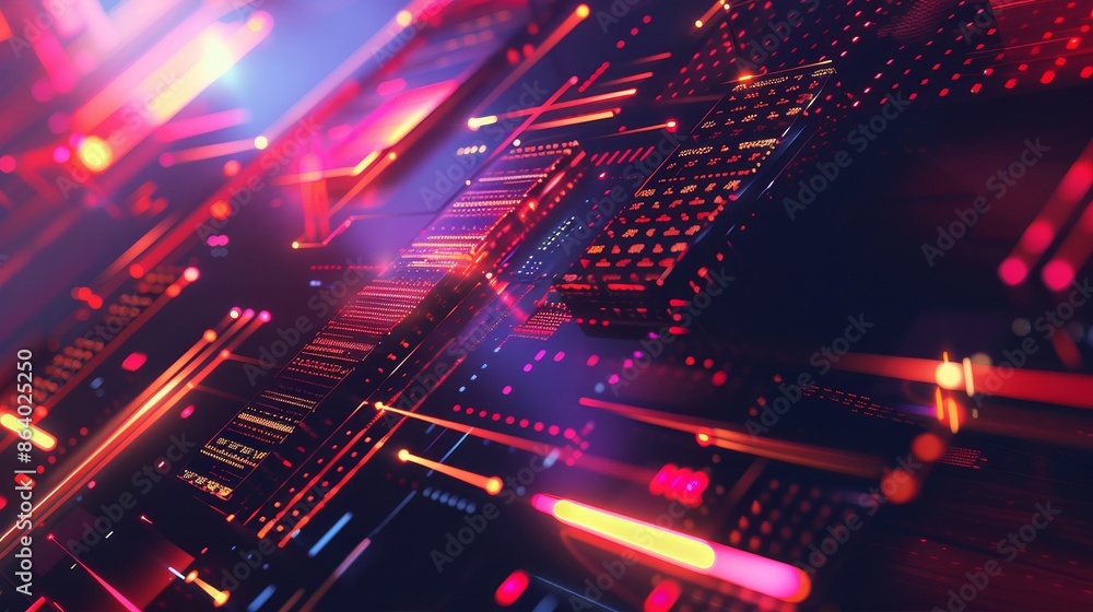 Futuristic background with metallic textures neon shapes and dark gradient Futuristic background with metallic textures neon shapes and dark gradient