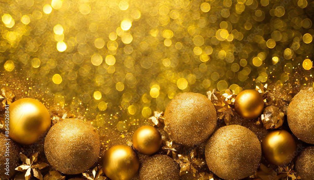 Gold decoration. Gold light ball. Gold background image. Gold decoration. Gold light ball. Gold background image.
