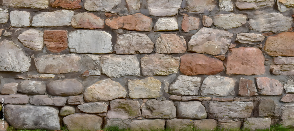 Ancient Stonewall A Weathered Brick Texture Pattern. Generative AI. Ancient Stonewall A Weathered Brick Texture Pattern. Generative AI.