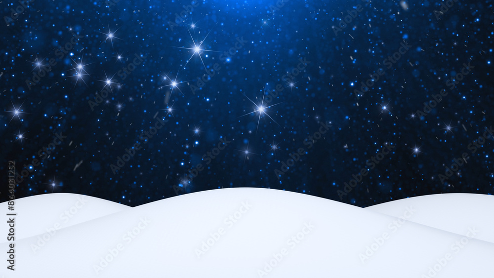 Christmas winter night with snowfall and shining stars illustration background. Christmas winter night with snowfall and shining stars illustration background.