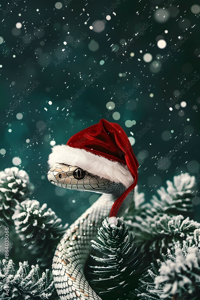 Happy New Year 2025. Greeting card with snake symbol of the year. Great design postcard on holiday background Happy New Year 2025. Greeting card with snake symbol of the year. Great design postcard on holiday background
