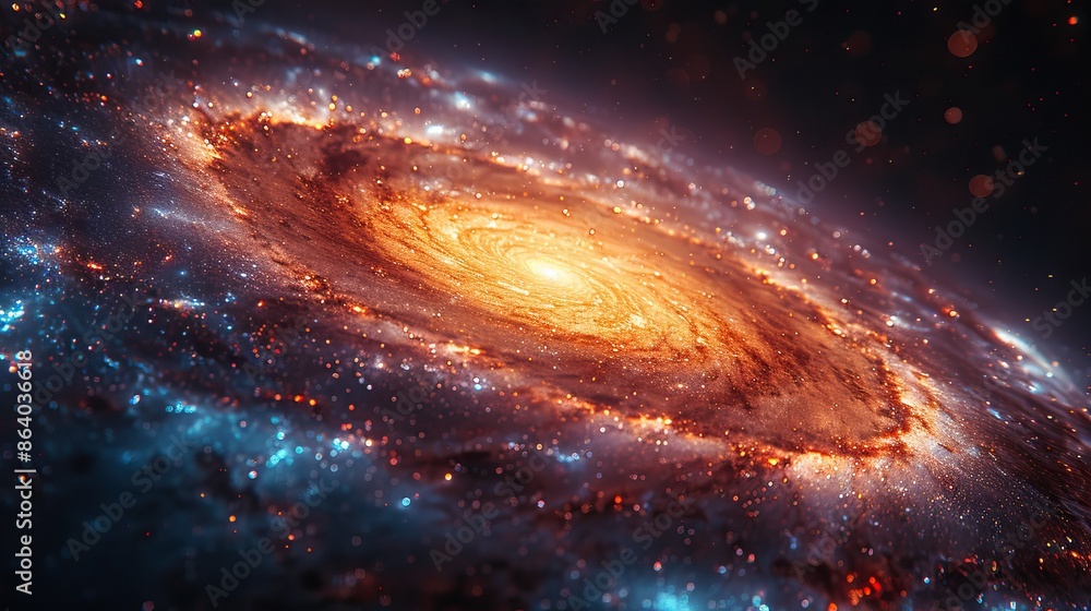 Stunning image of a spiral galaxy with vibrant colors and glowing core, depicting the beauty and vastness of the universe. Stunning image of a spiral galaxy with vibrant colors and glowing core, depicting the beauty and vastness of the universe.