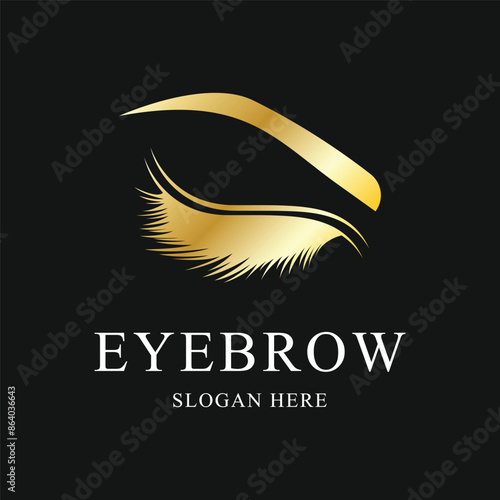 eyebrow logo design concept gold luxury