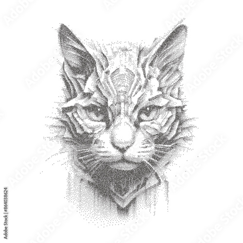 Portrait of a cat face. Sti...