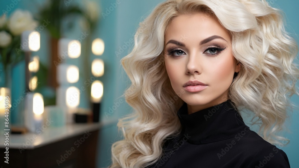 Fashion portrait of a woman with evening makeup. Cosmetology and beauty salon. Fashion portrait of a woman with evening makeup. Cosmetology and beauty salon.