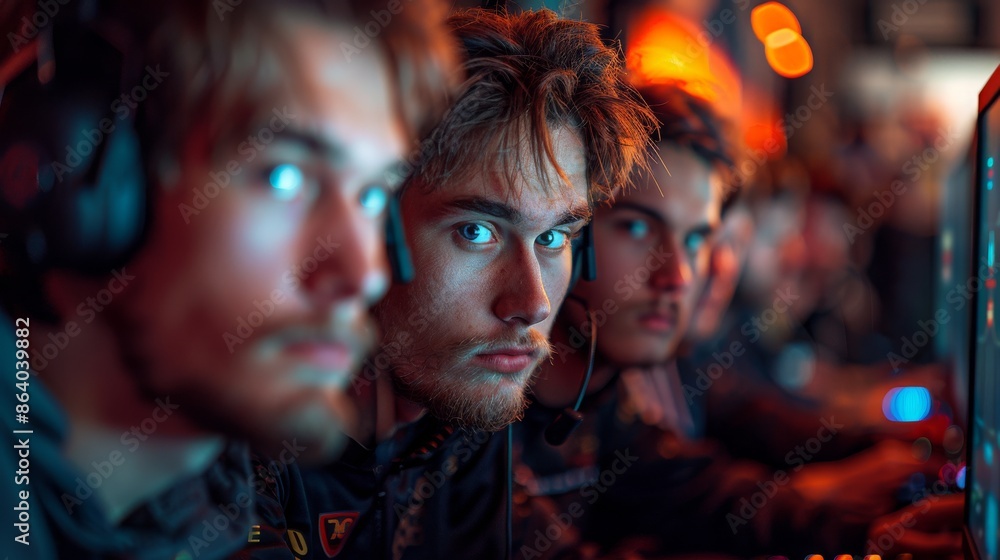 Fototapeta premium Intense Gamers in Esports Competition