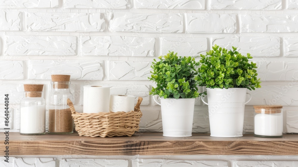White Brick Wall Shelf Decor White Brick Wall Shelf Decor
