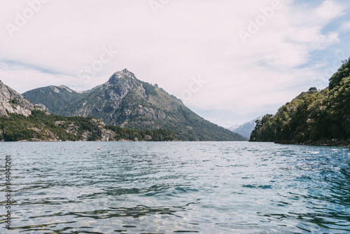 A mountain range is visible in the distance