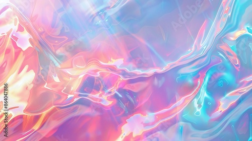 digital art graphic design. Beautiful iridescent glassy gradient texture. colorful rainbow wallpaper background