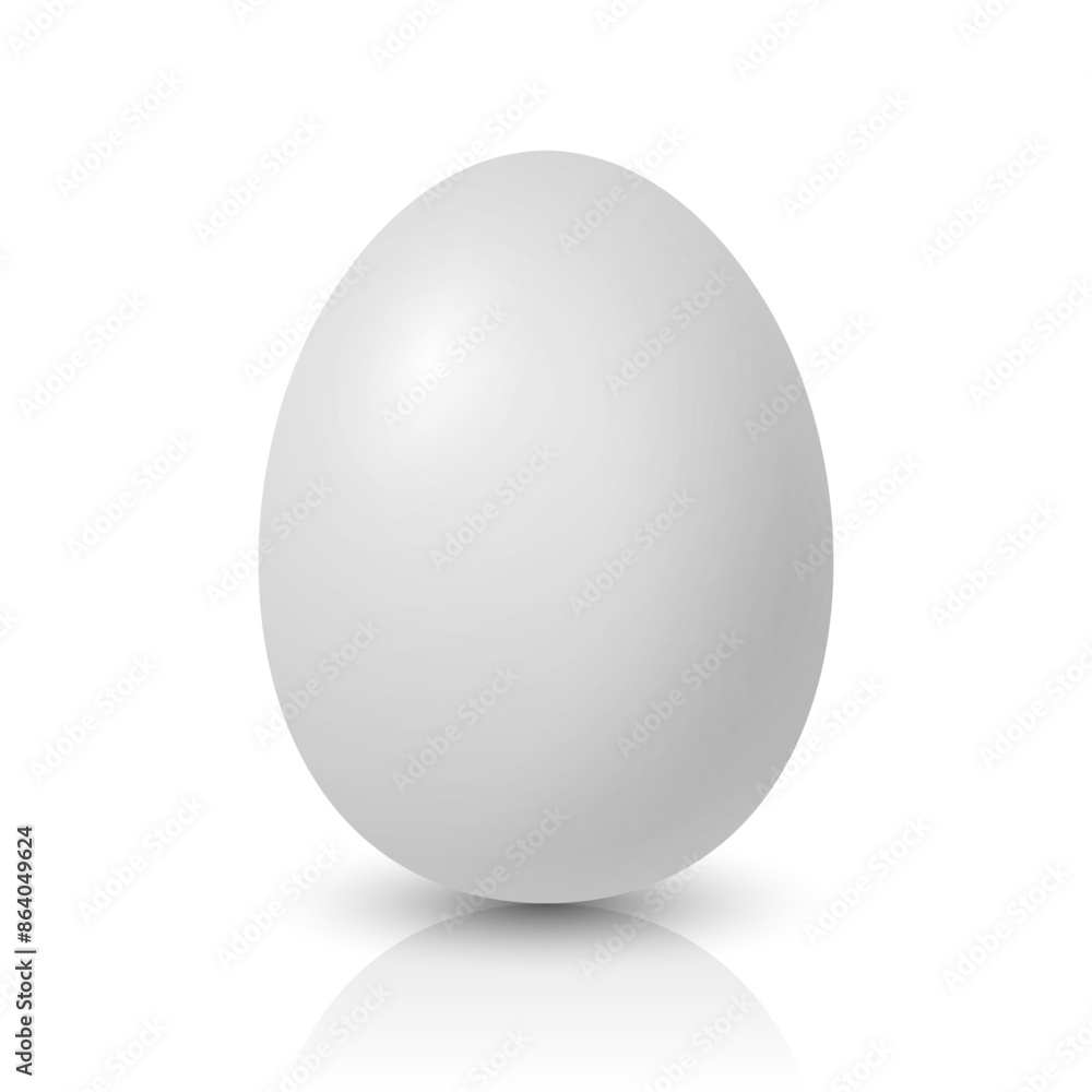 Vector Realistic White Chicken Egg Icon Closeup Isolated. Glossy Chicken Egg. Vector Whole Egg with Reflection. Front View Vector Realistic White Chicken Egg Icon Closeup Isolated. Glossy Chicken Egg. Vector Whole Egg with Reflection. Front View