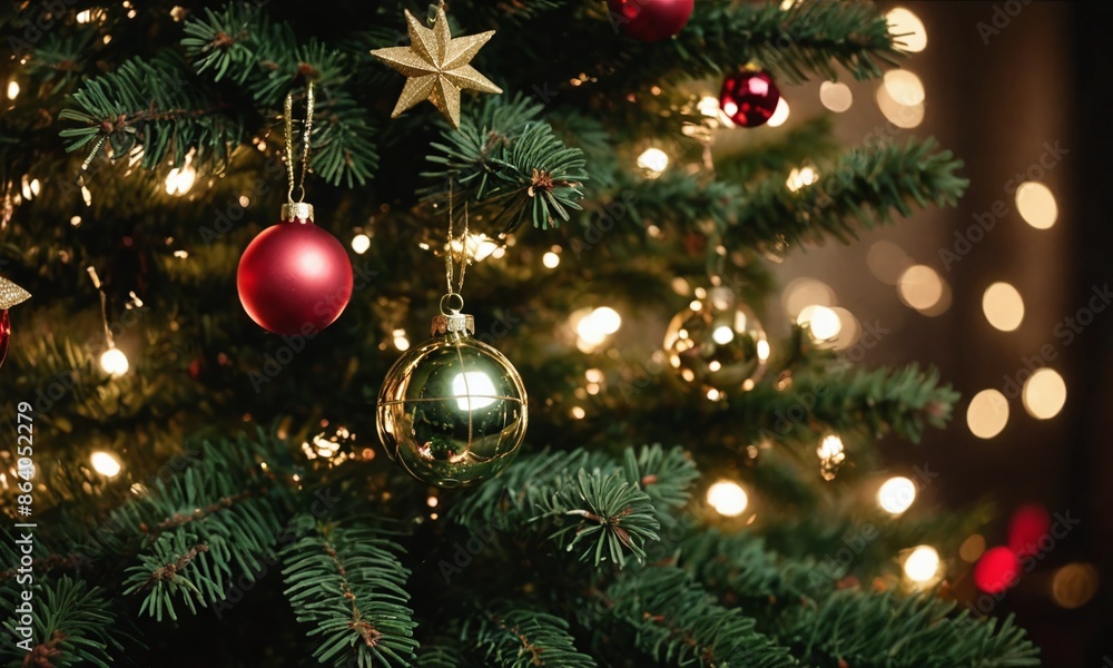 cinematic still Macro christmas tree background cinematic still Macro christmas tree background