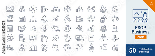 ESOP icons Pixel perfect. Company, finance, team, ...	
