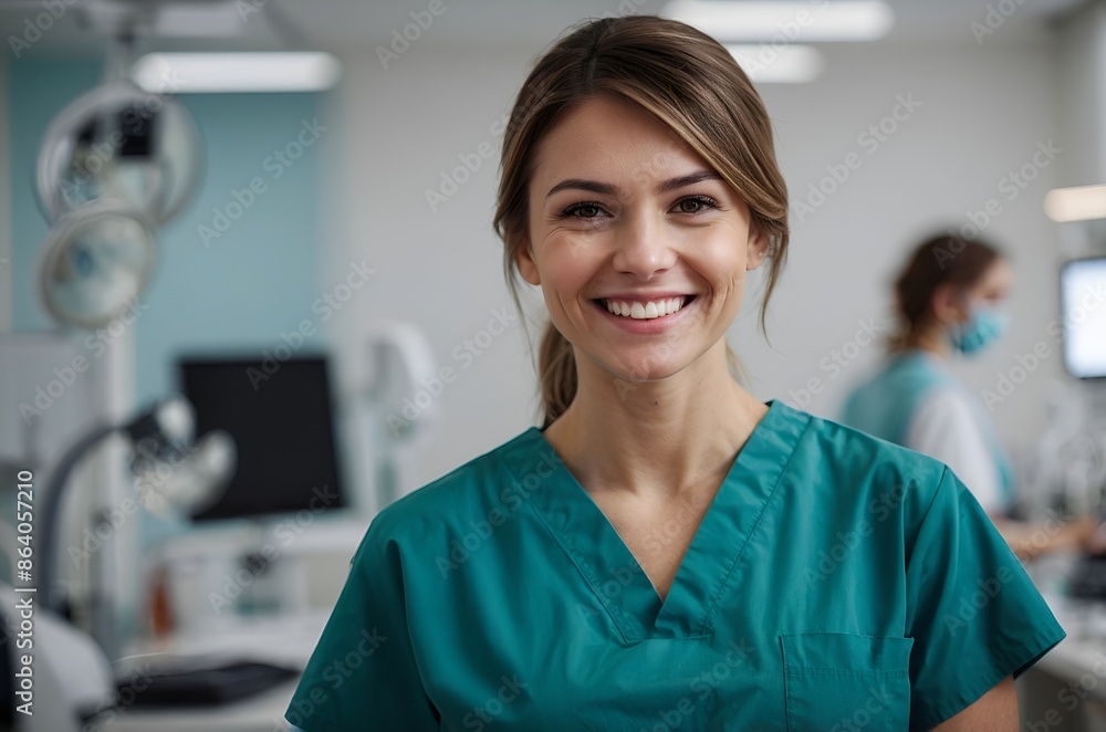 Fototapeta premium Clinical staff at work. Portrait of healthcare professional with confident smiling at clinic