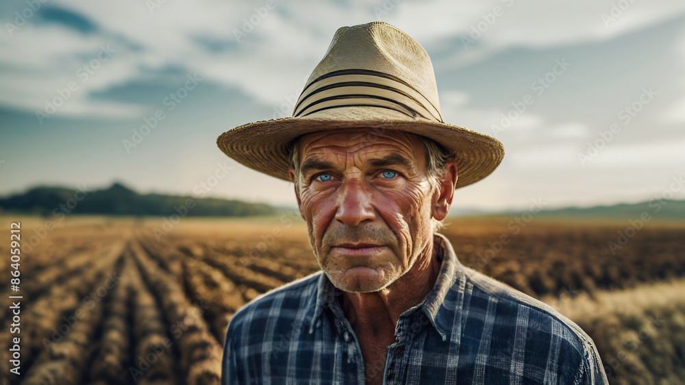 Fototapeta premium man in a field