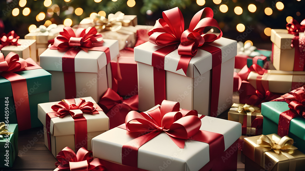 an image of a gift box surrounded by ribbons and bows. an image of a gift box surrounded by ribbons and bows.