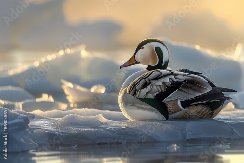 Editorial photo of a spectacled eider photo