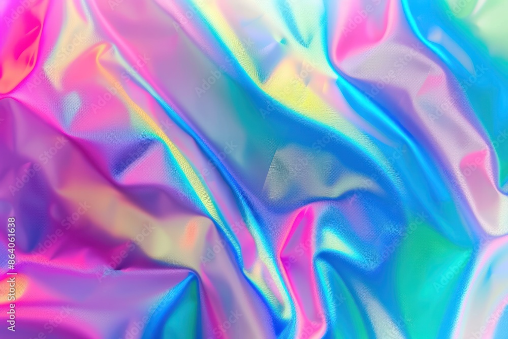 Obraz premium abstract vibrant holographic rainbow foil iridescent background with blurred colors