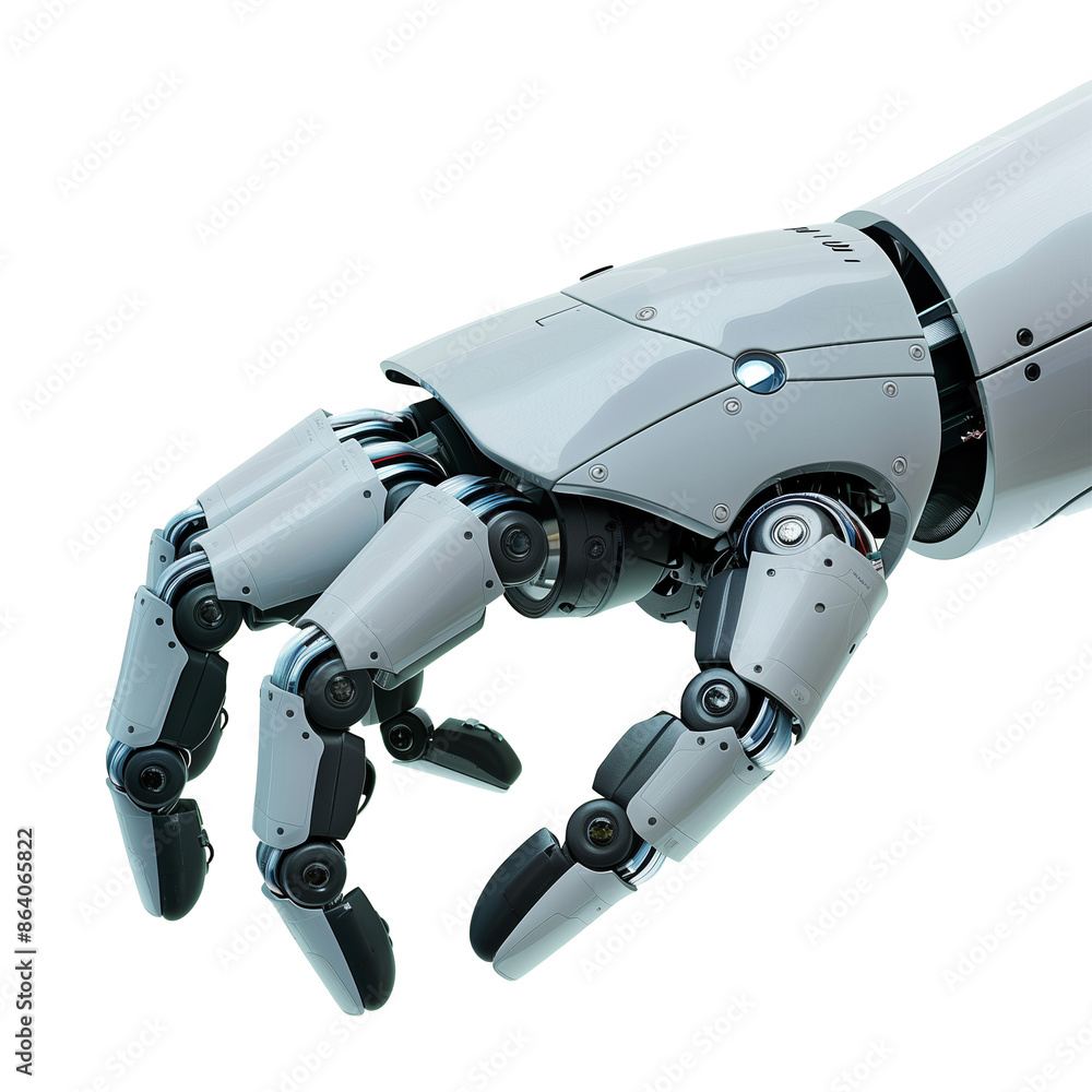 Gray robot hand isolated on transparent background Gray robot hand isolated on transparent background