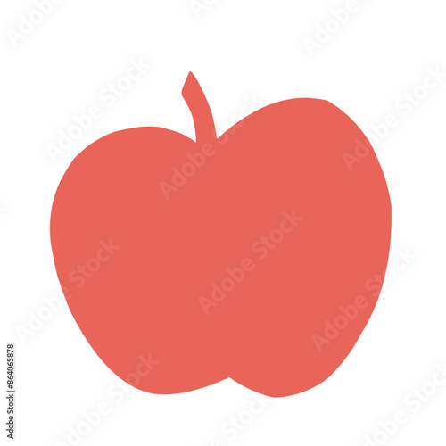 Flat vector red apple icon isolated on white background.