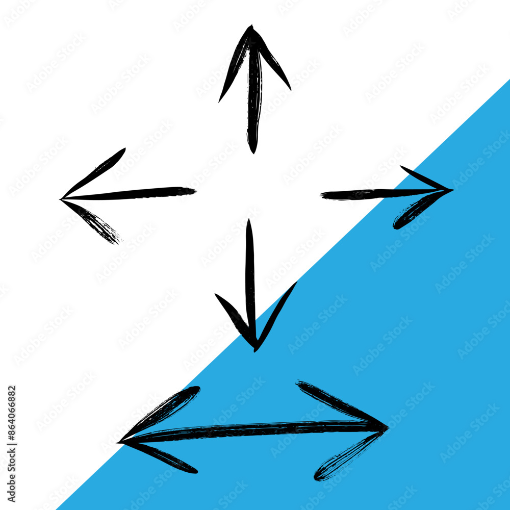 Hand painted brush texture arrows collection Hand painted brush texture arrows collection
