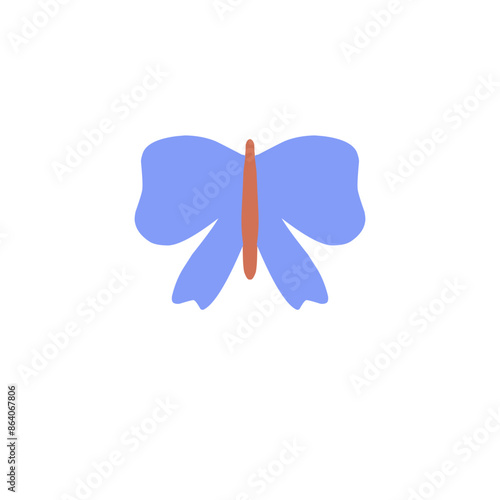 Cute butterfly cartoon character vector illustration isolated on white background