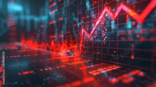 Wallpaper Mural Sharp downward arrow signifying financial crisis, integrated with visuals of crashing markets and warning signs of economic trouble Torontodigital.ca