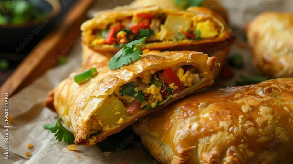 Indonesian potato patties filled with sautéed vegetables, chicken, and egg. The pastry is made from leftover sourdough starter. Indonesian potato patties filled with sautéed vegetables, chicken, and egg. The pastry is made from leftover sourdough starter.