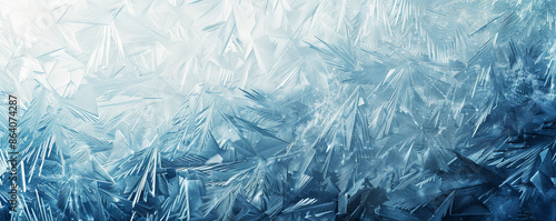Ice background with a frosted glass effect, where the surface is covered in delicate ice patterns. The palette includes cool blues and whites, creating a cold, wintery atmosphere.