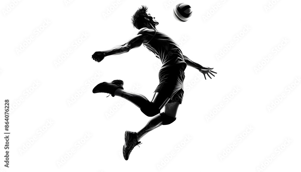 Obraz premium Shadow of a volleyball player
