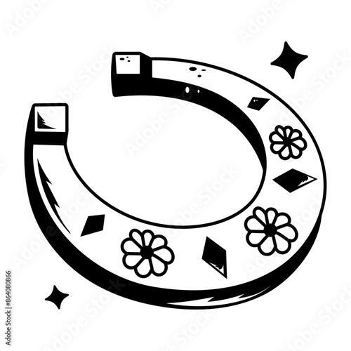 Traditional Horseshoe icon in glyph style