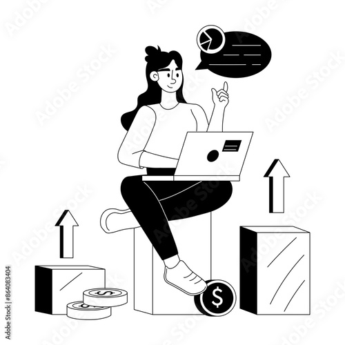 A glyph illustration denoting online sales analysis expert 