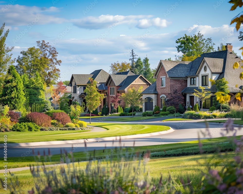 Luxury homes in a suburban neighborhood, property investment, upscale living, Luxury homes in a suburban neighborhood, property investment, upscale living,