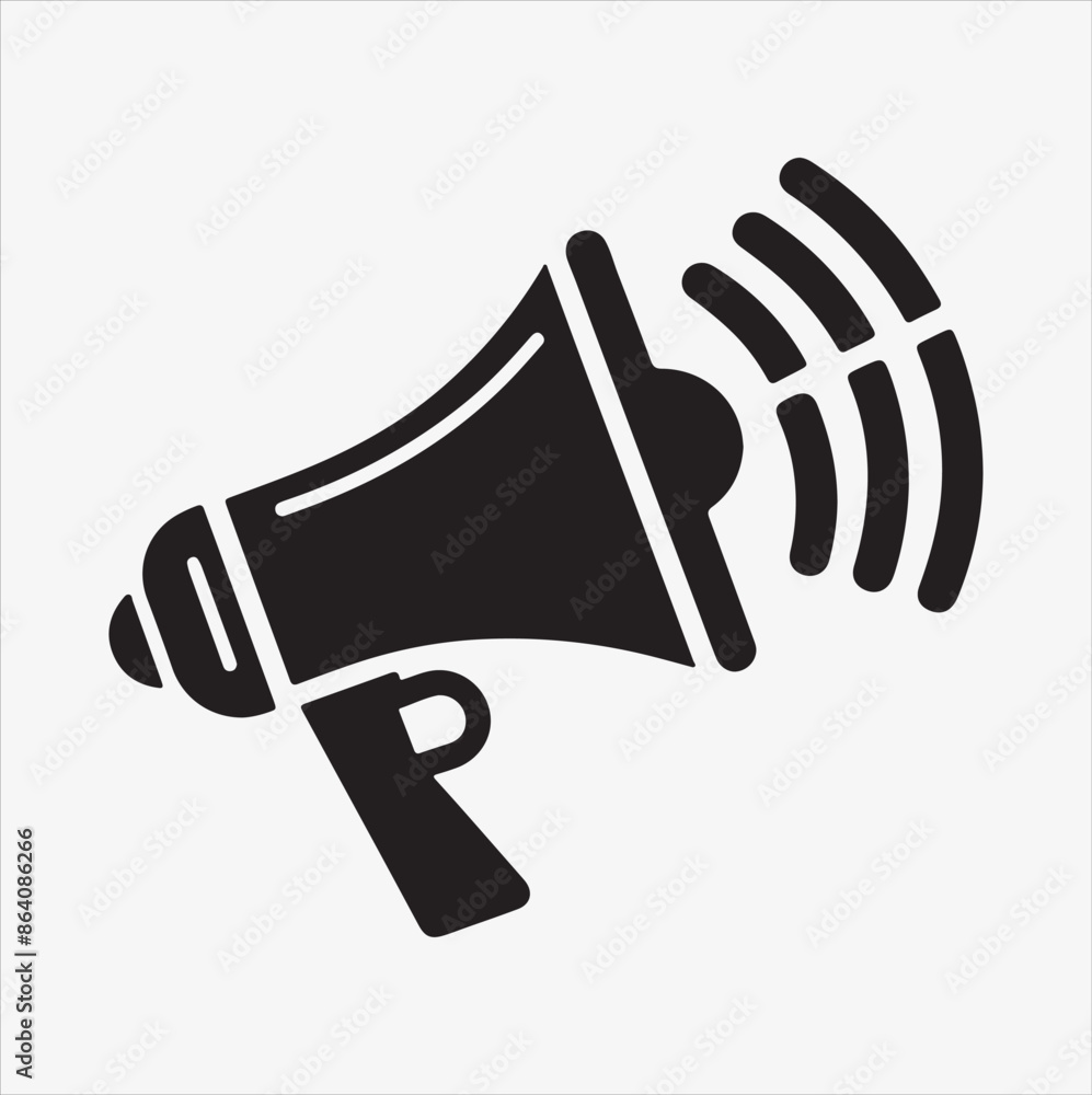 megaphone vector silhouette on White Background megaphone vector silhouette on White Background