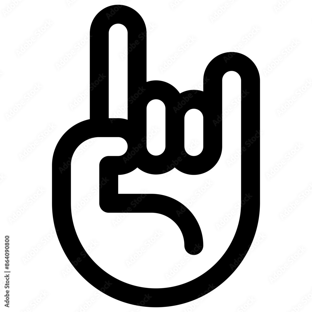 Rock on. Editable stroke vector icon. Rock on. Editable stroke vector icon.