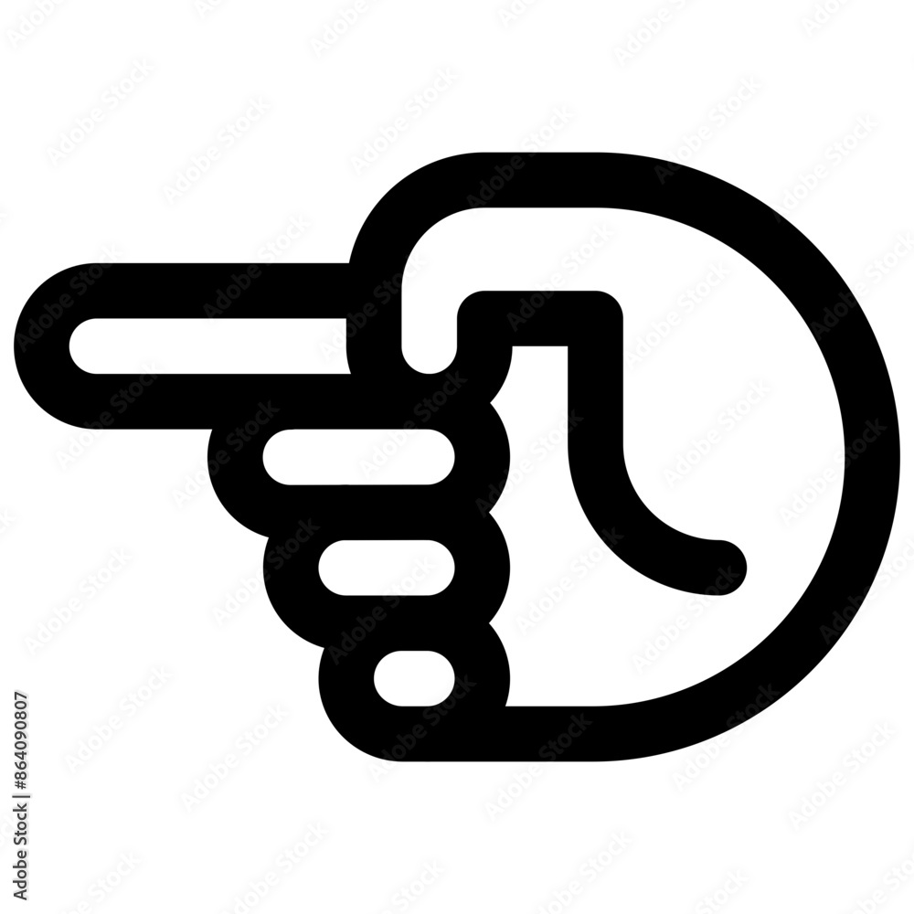 Hand pointing left. Editable stroke vector icon. Hand pointing left. Editable stroke vector icon.
