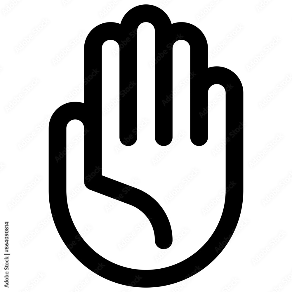 Open hand. Editable stroke vector icon. Open hand. Editable stroke vector icon.