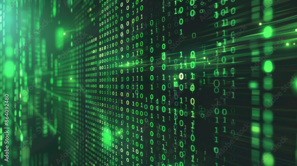Abstract Green Binary Code Background Abstract Green Binary Code Background