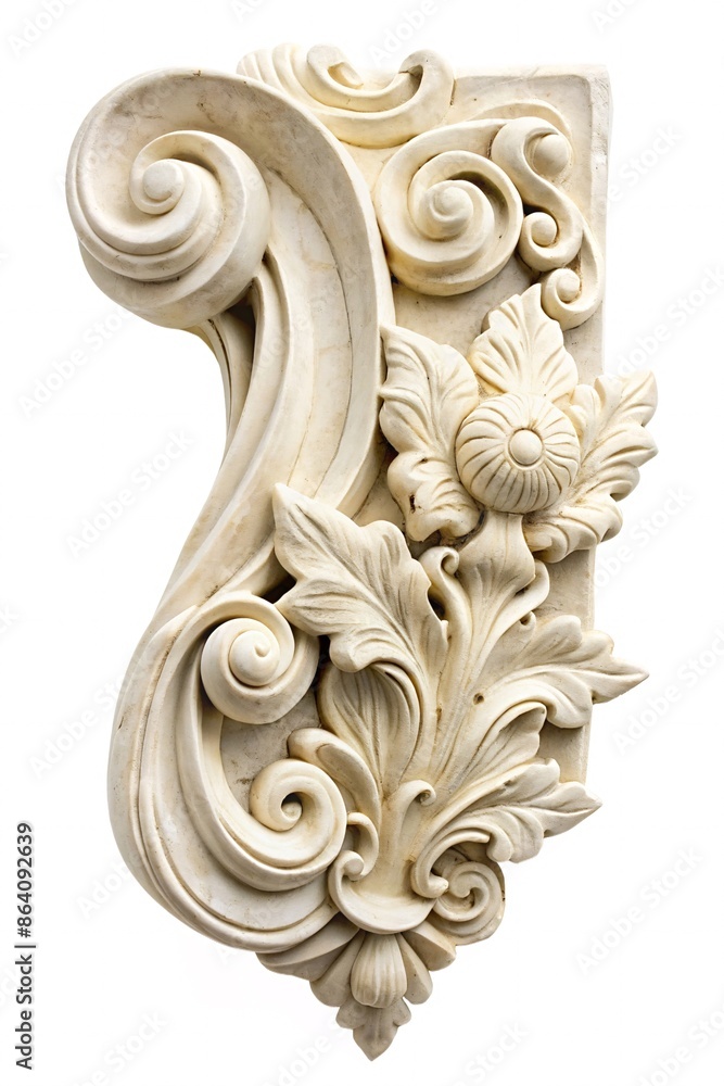 Ornate Marble Column Capital with Acanthus Leaf Carvings Ornate Marble Column Capital with Acanthus Leaf Carvings