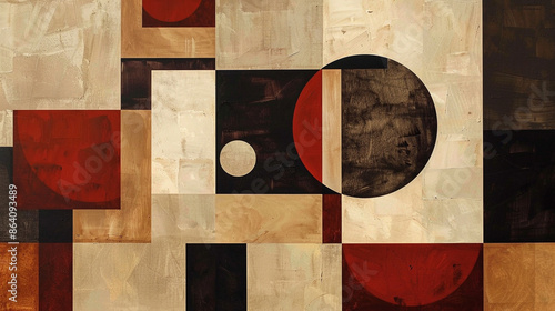 Brown and beige Suprematism art background 