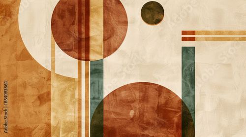 Brown and beige Suprematism art background 