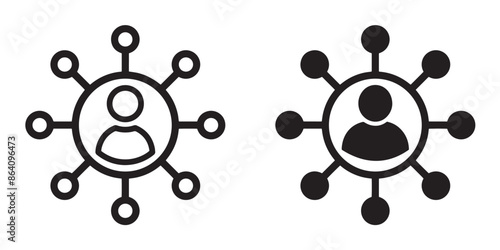 Stakeholder editable stroke and solid web icon set. Stakeholder icon vector illustration.