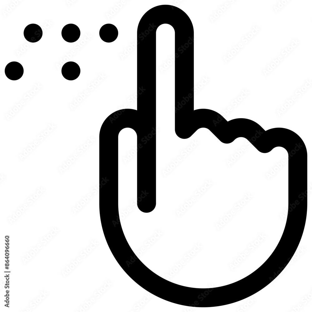 Braille. Editable stroke vector icon. Braille. Editable stroke vector icon.