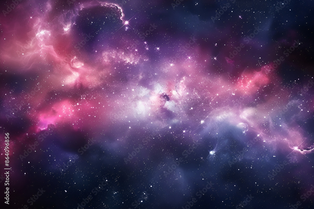 Naklejka premium Stunning Deep Space Nebula with Stars