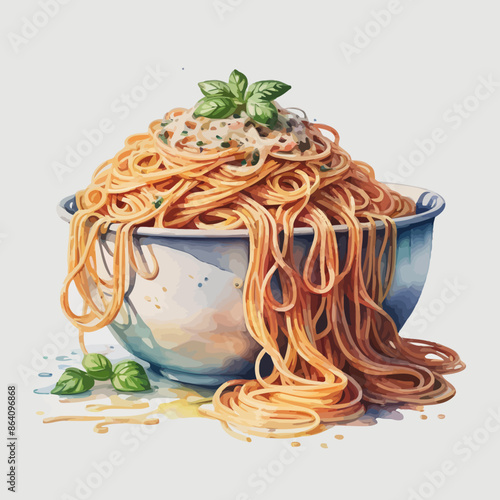Italia Spaghetti  Ilustration Design Very Delicious