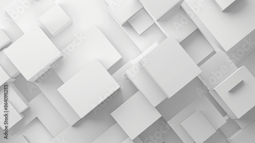 Modern and stylish 2d background, featuring square shapes, dynamic composition. Smooth gradients. subtle white on white with a professional finish photo